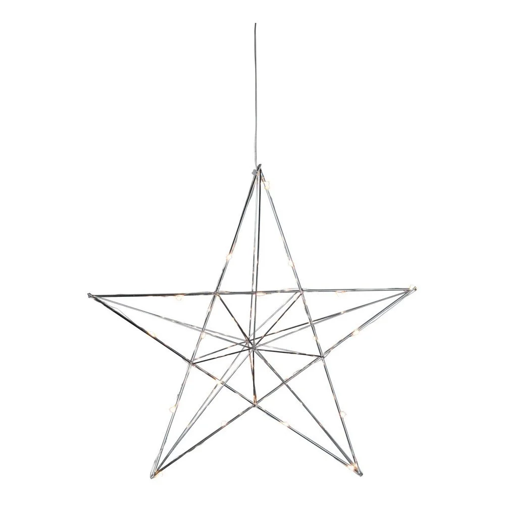Stříbrná LED světelná dekorace Best Season Line, výška 38 cm v:928850