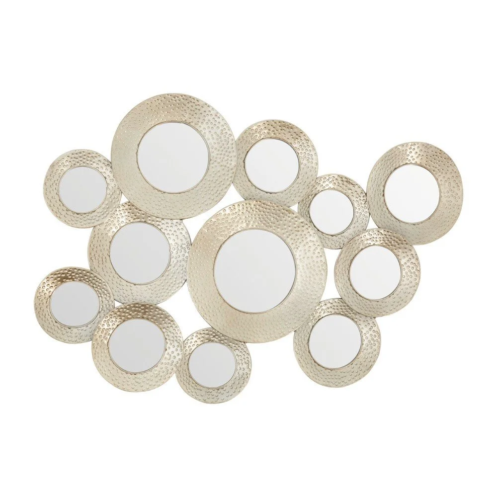 Nástěnné zrcadlo s kovovým rámem v tepané stříbrné úpravě Premier Housewares Doce v:1056672