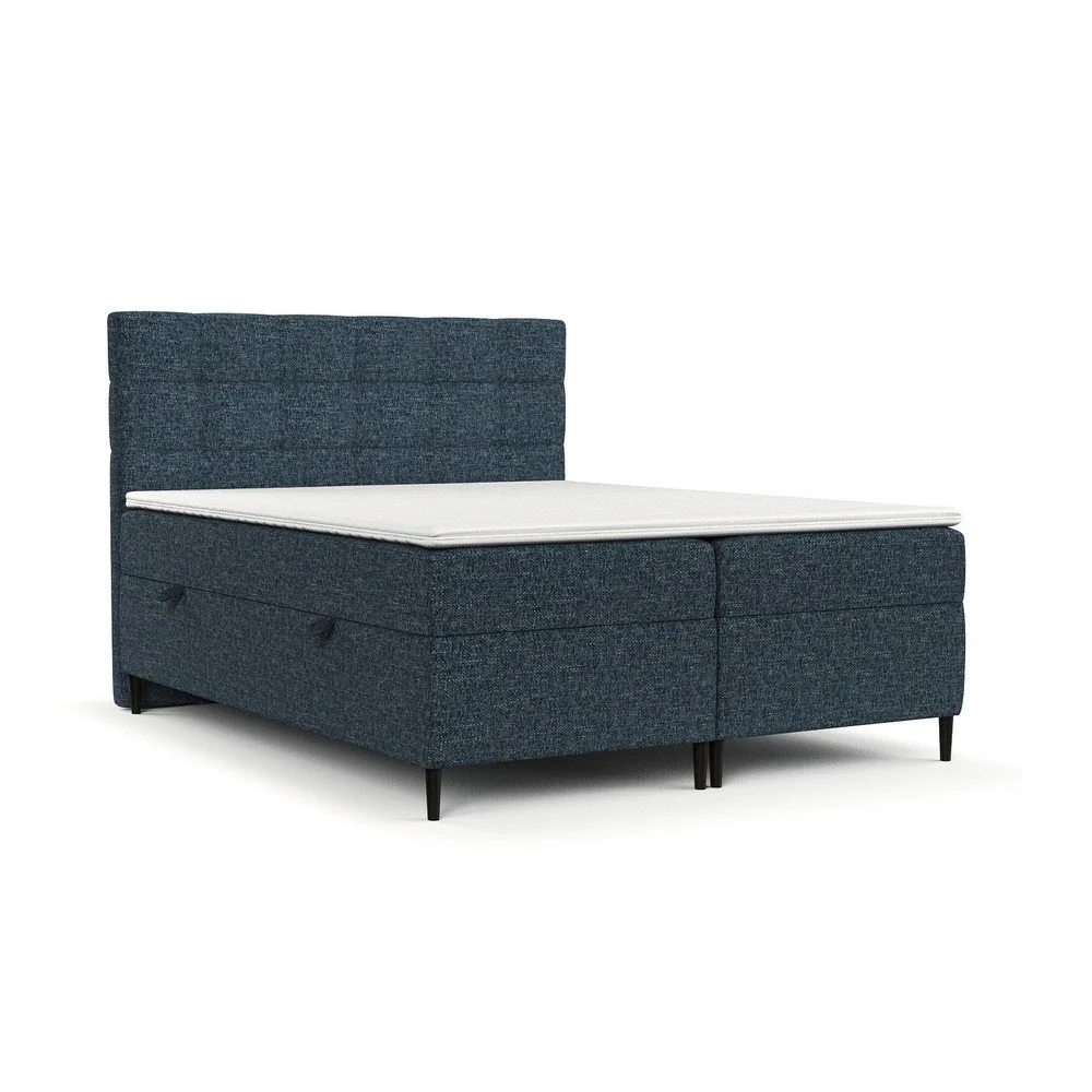 Tmavě modrá boxspring postel s úložným prostorem 160x200 cm Urbaneo – Maison de Rêve v:1662318