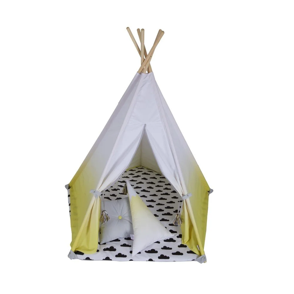 Čtvercové bíložluté teepee VIGVAM Design Ombré v:988366