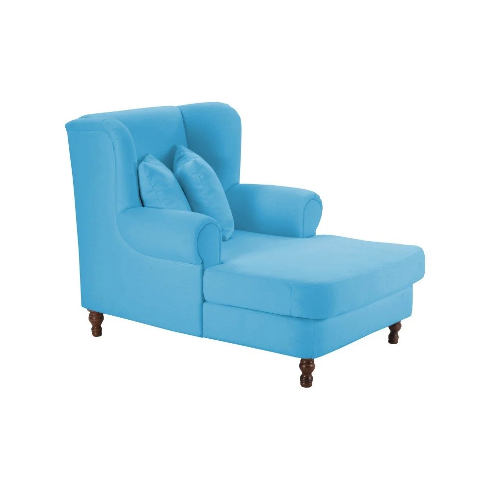 Modré křeslo ušák Max Winzer Mareille Velour Aqua v:1056114