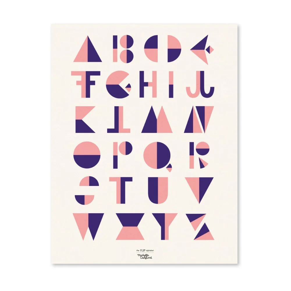 Plakát Michelle Carlslund Flip Alphabet Rosa, 50 x 70 cm v:825770