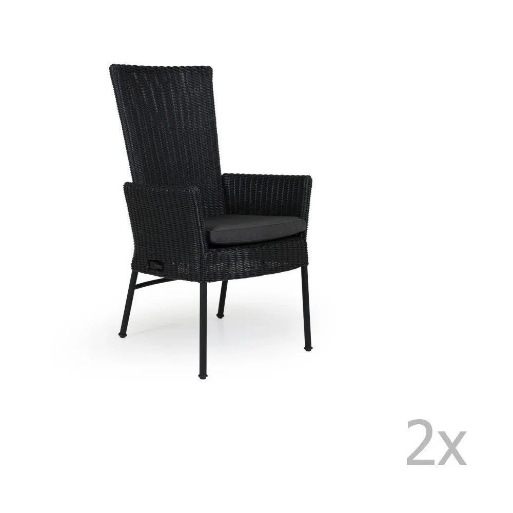 Sada 2 polohovatelných černých zahradních židlí Brafab Somerset v:1013986