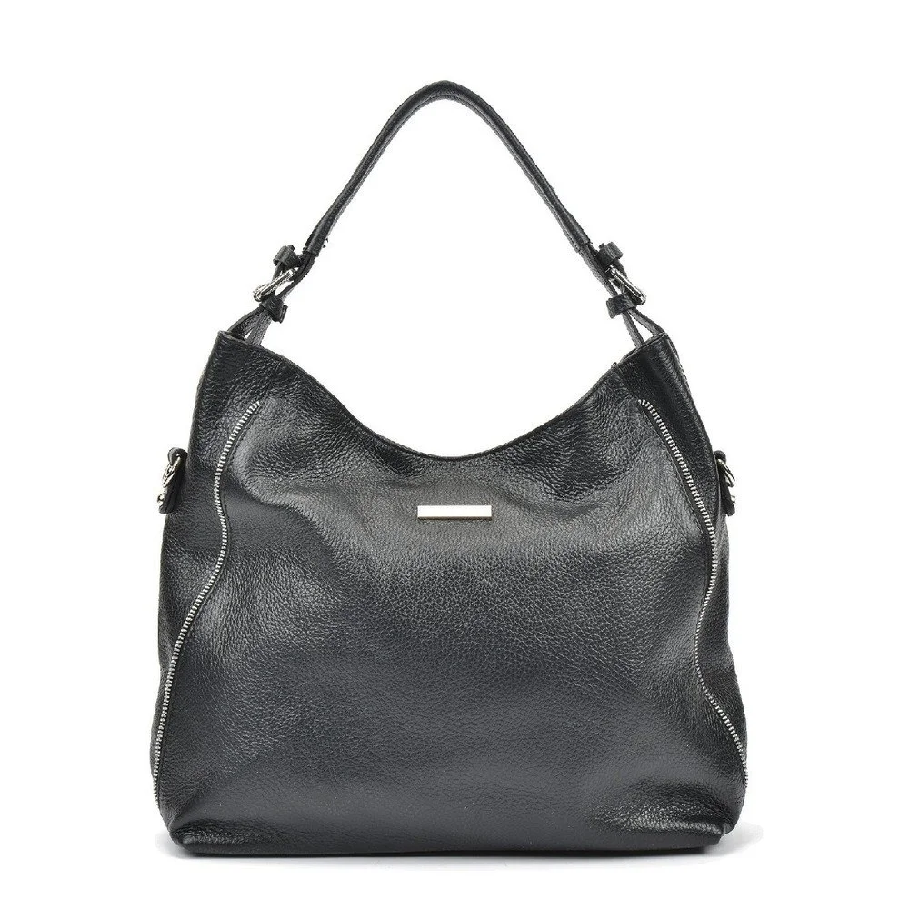 Černá kožená kabelka Mangotti Bags Anna v:1279198 Černá kožená kabelka Mangotti Bags Anna v:1279198