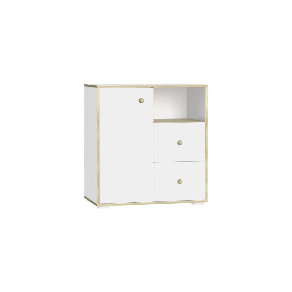 Bílá komoda FAKTUM Eloise Linea, výška 91 cm v:1308796