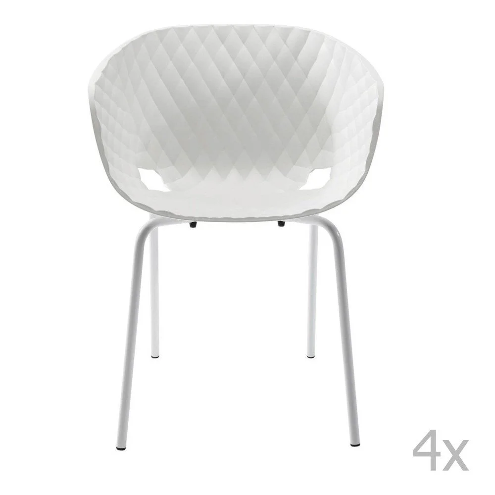 Sada 4 bílých jídelních židlí Kare Design Radar Bubble v:973472