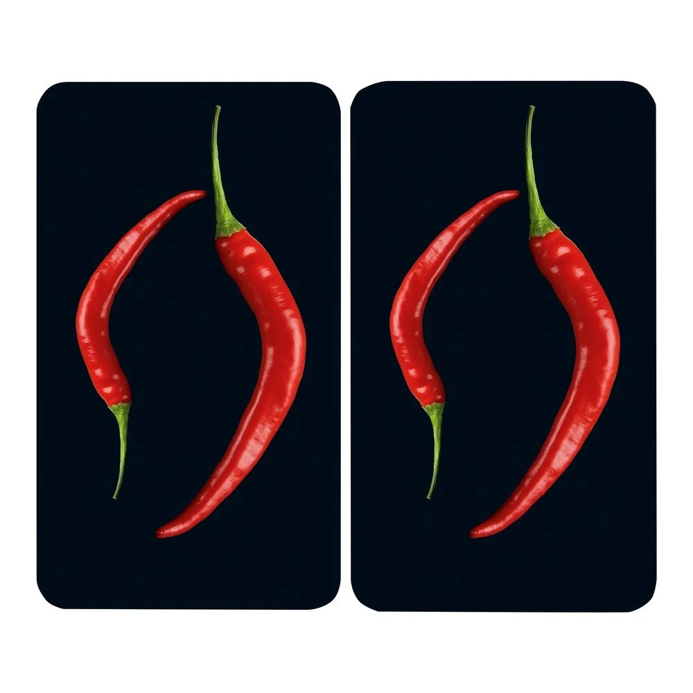 Sada 2 skleněných krytů na sporák Wenko Pepperoni, 52 x 30 cm v:1416519