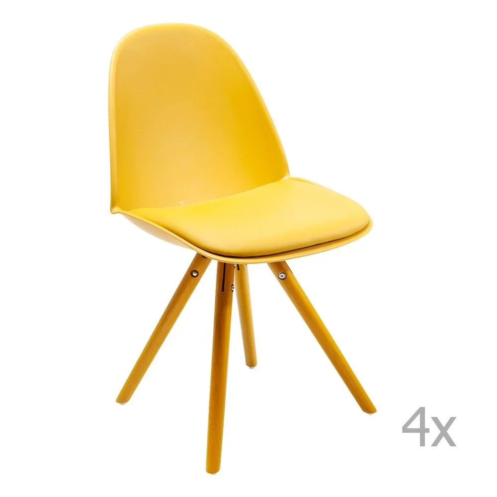 Sada 4 žlutých jídelních židlí Kare Design CandyWorld v:968788