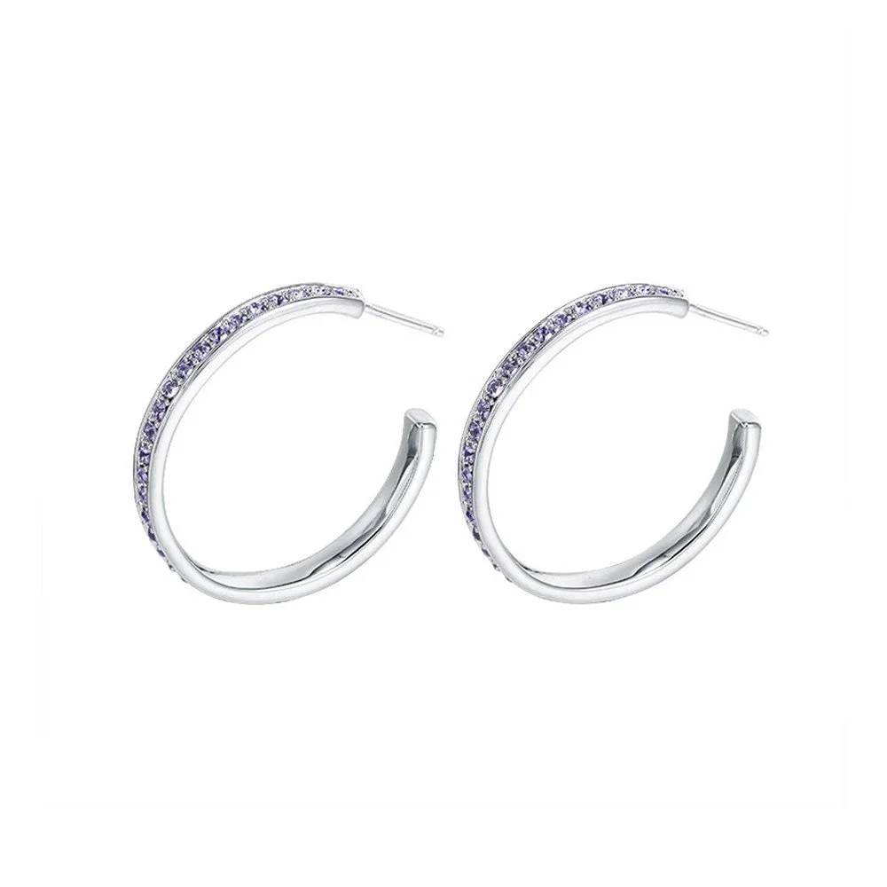Kruhové náušnice s fialovými krystaly Swarovski Elements Crystals Winy v:1197756