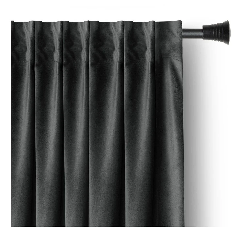 Tmavě šedý sametový dimout závěs 140x245 cm Pleat – Restilo v:1363027