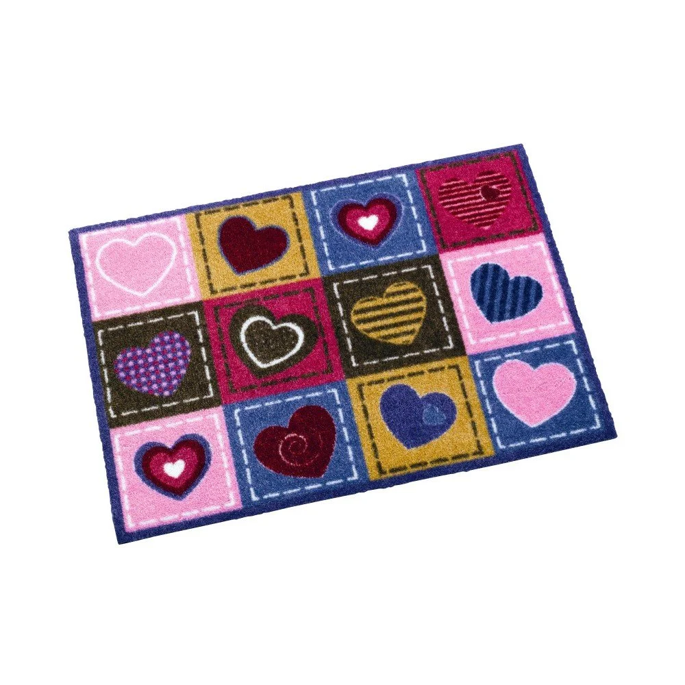 Fialovo-růžový koberec Zala Living Hearts, 50x70 cm v:775412