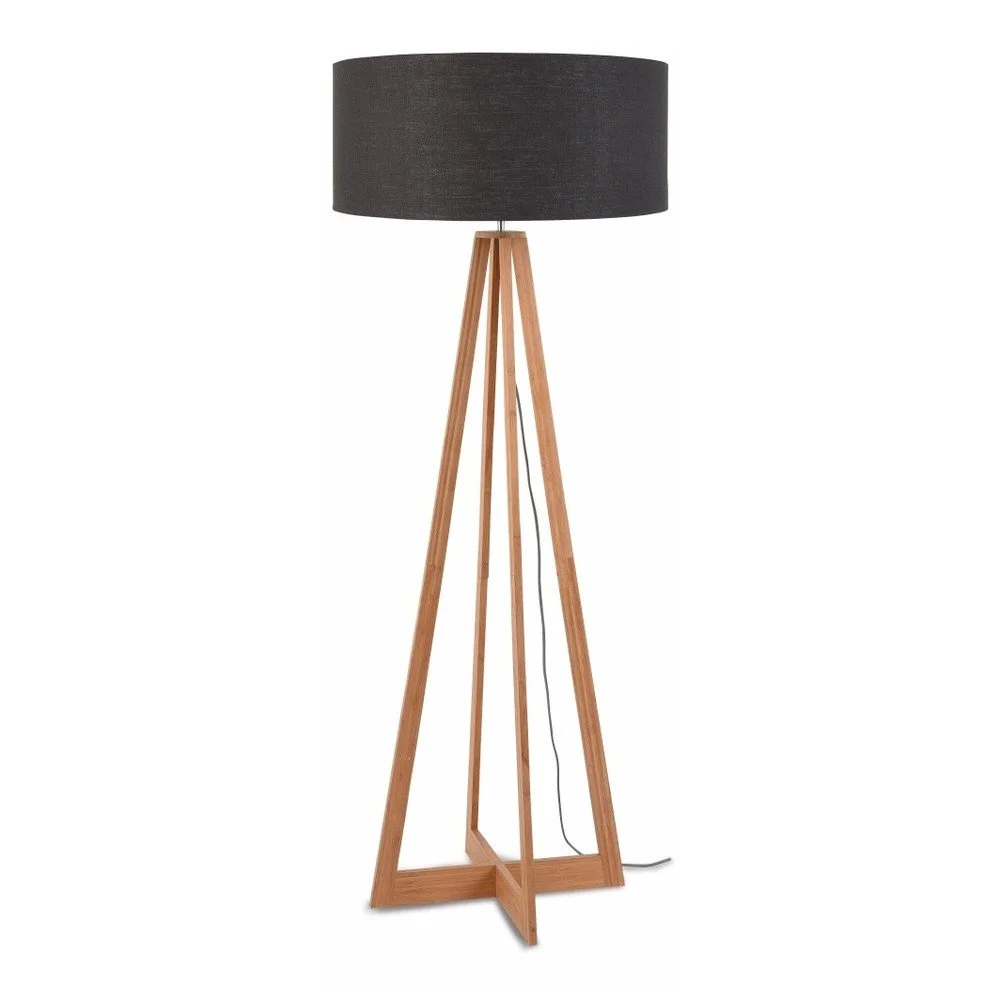 Stojací lampa s tmavě šedým stínidlem a konstrukcí z bambusu Good&Mojo Everest v:928038