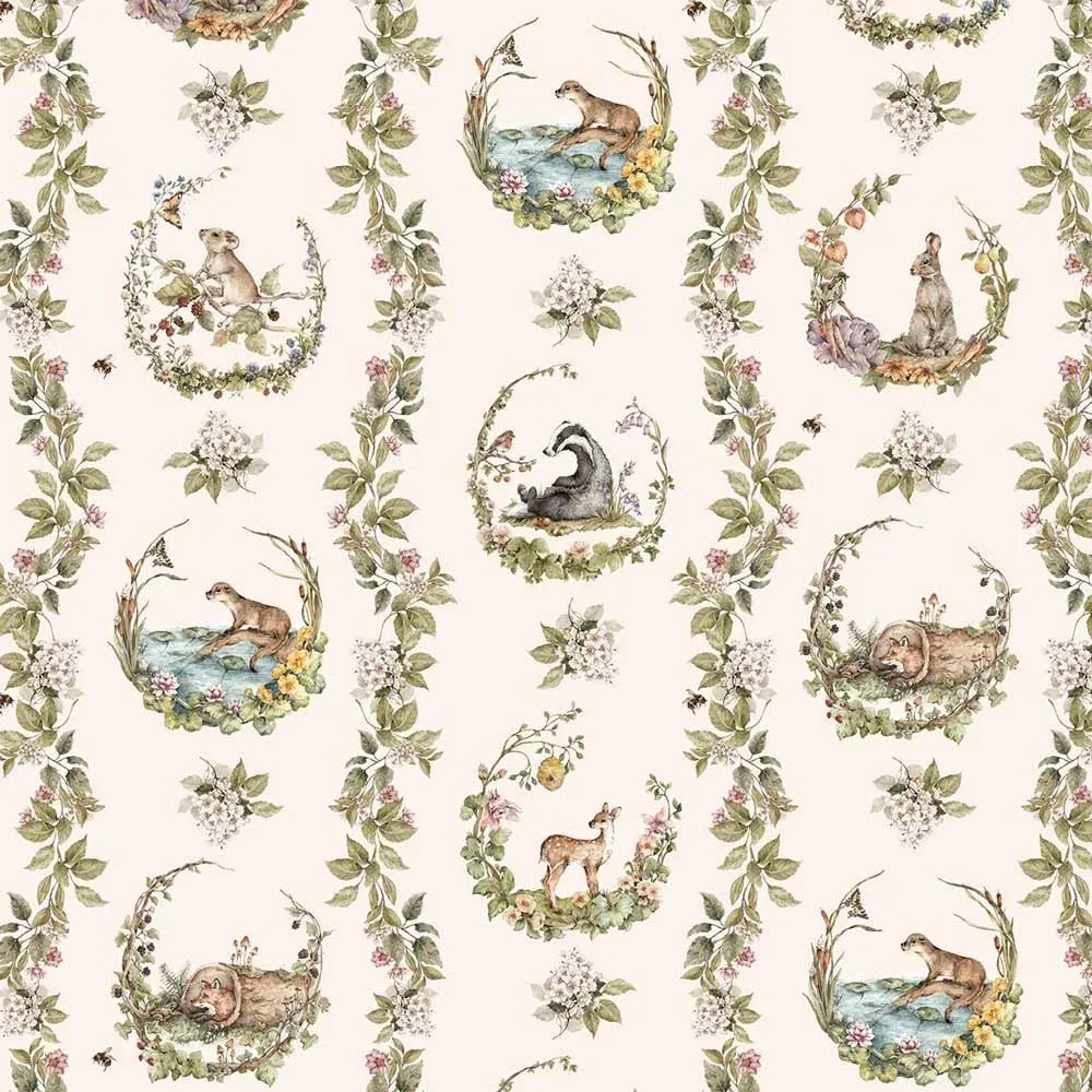 Papírová dětská tapeta 100 cm x 280 cm Animals in the Circles – Dekornik v:1563768