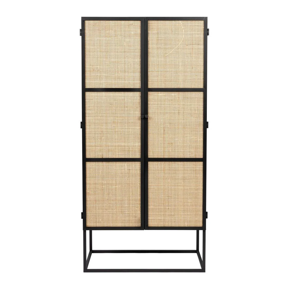 Černá ratanová skříňka 70x145 cm Guuji v:1473642