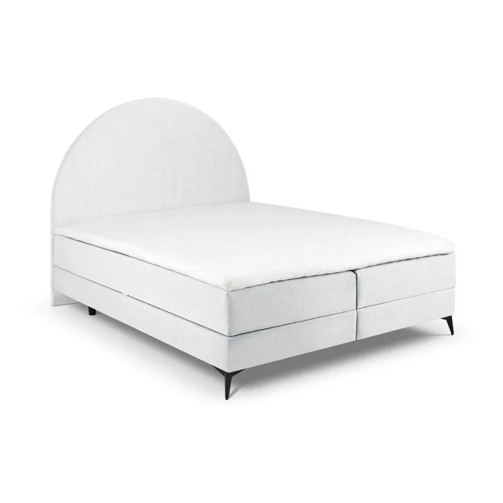 Světle šedá boxspring postel s úložným prostorem 160x200 cm Sunrise – Cosmopolitan Design v:1536144