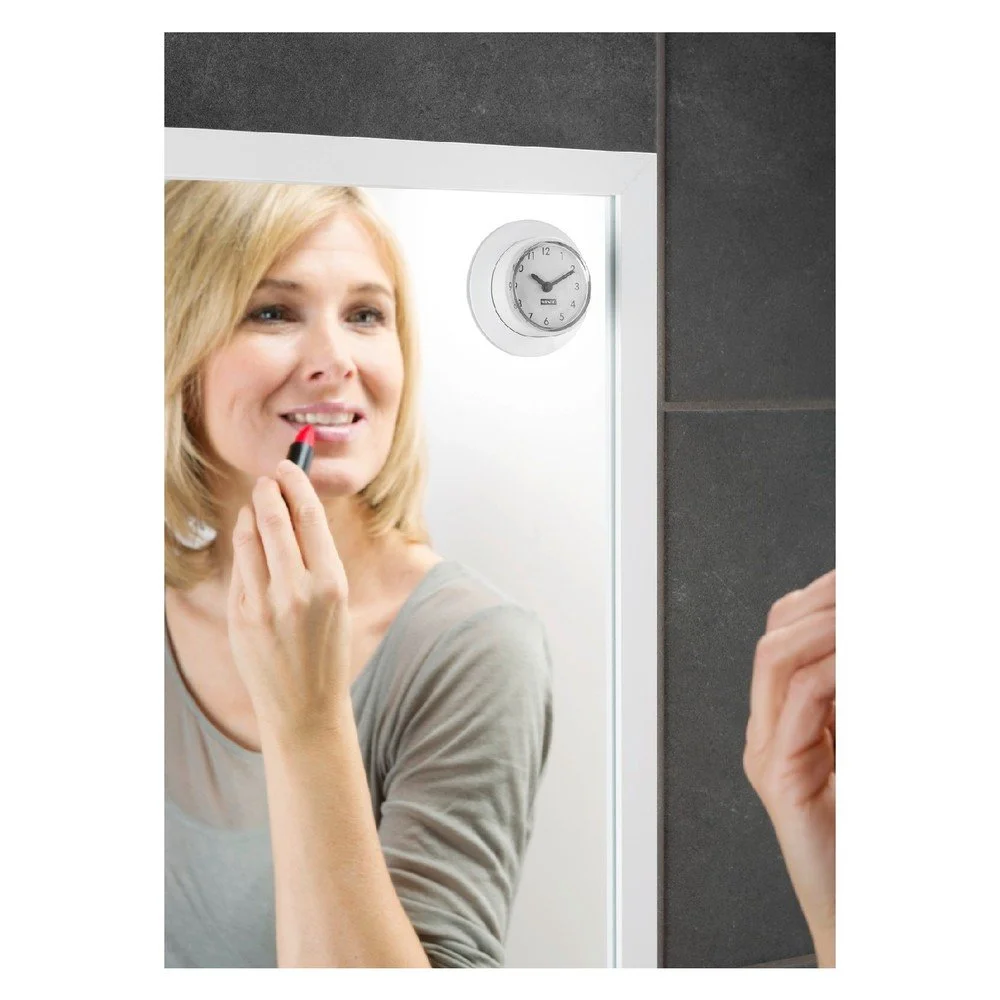 Bílé hodiny do koupelny bez nutnosti vrtání Wenko Wall Clock v:1233524 Bílé hodiny do koupelny bez nutnosti vrtání Wenko Wall Clock v:1233524