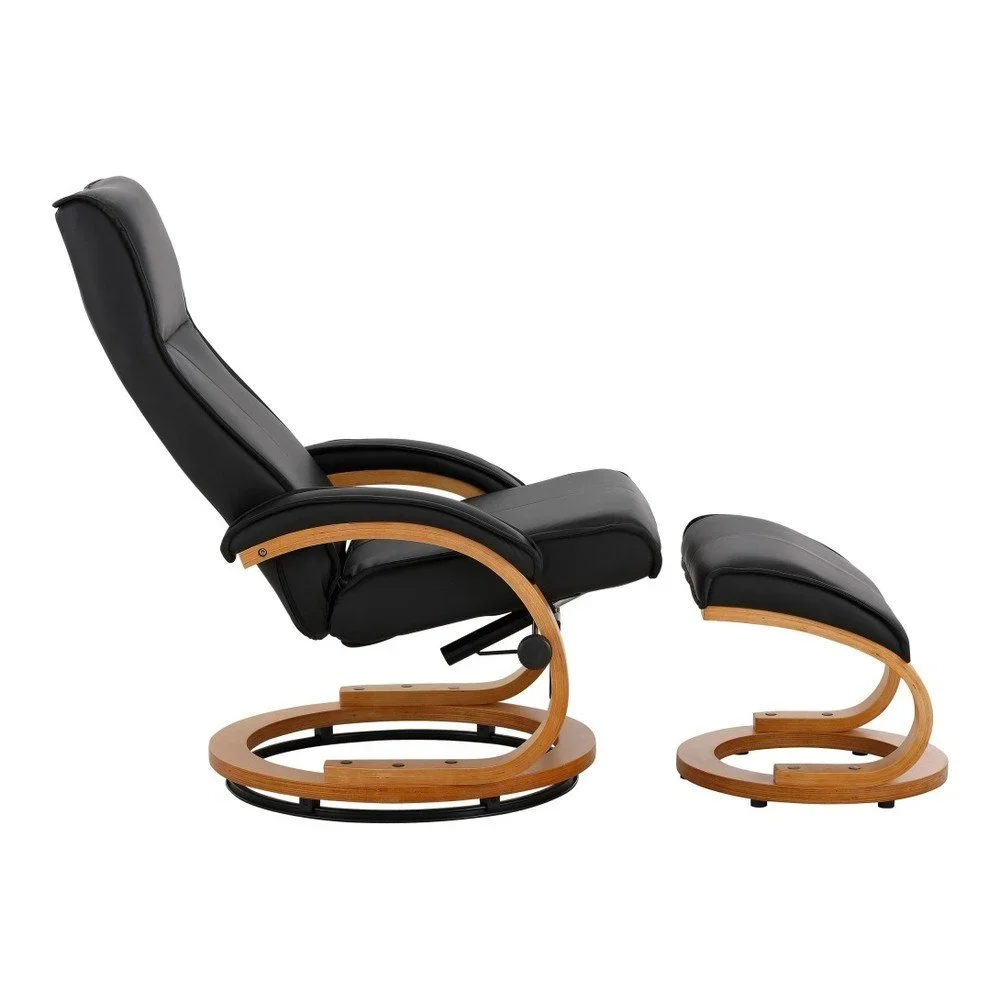 Set černého křesla s podnožkou Støraa Limone v:923260