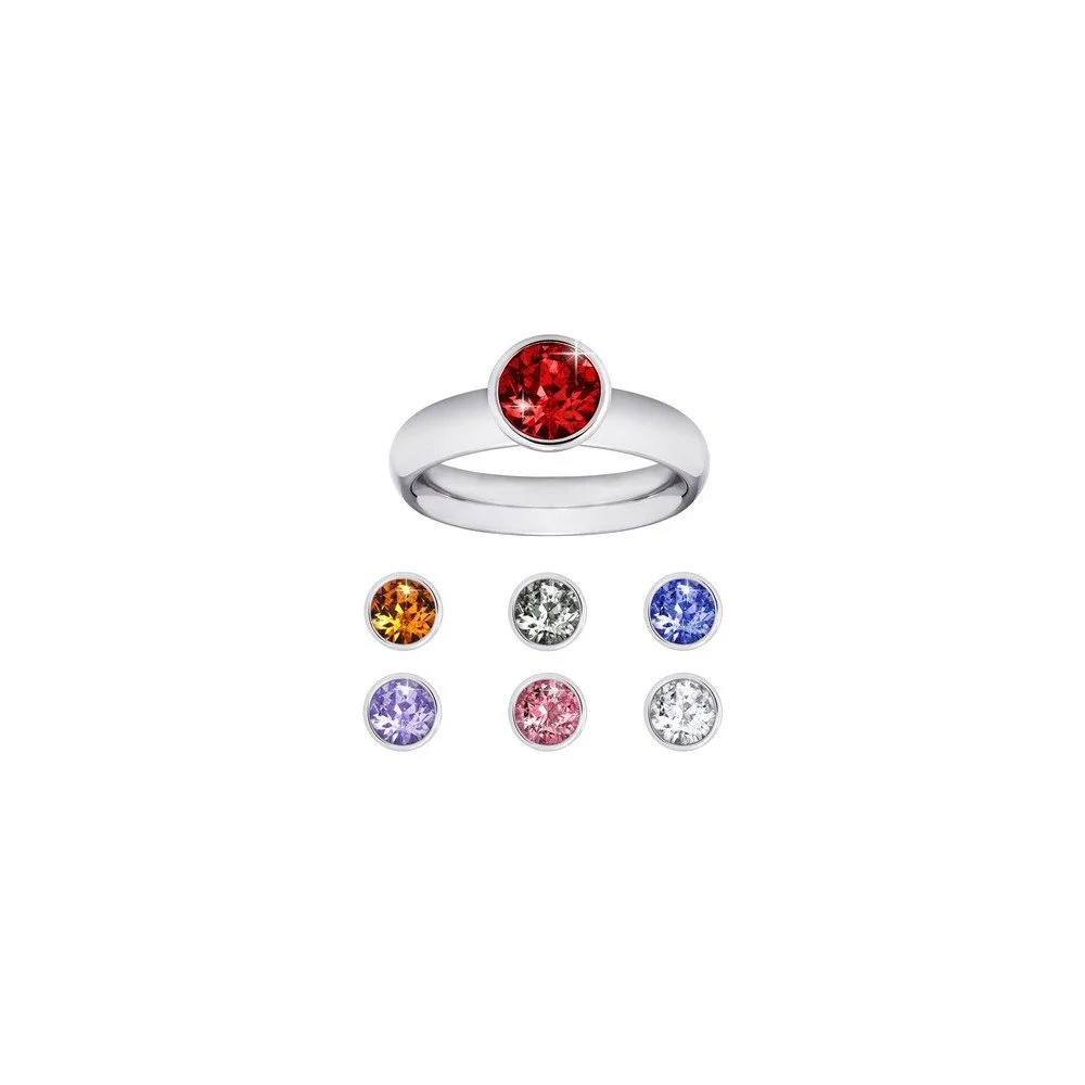 Prsten se 7 výměnnými Swarovski krystaly GemSeller Nidus, vel. 50-52 v:713748