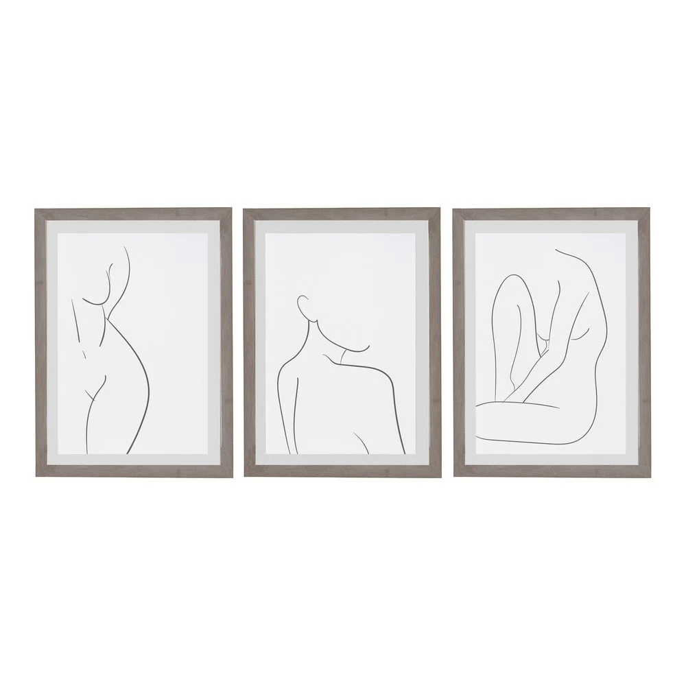Sada 3 nástěnných obrazů v rámu Surdic Body Studies, 30 x 40 cm v:1336310