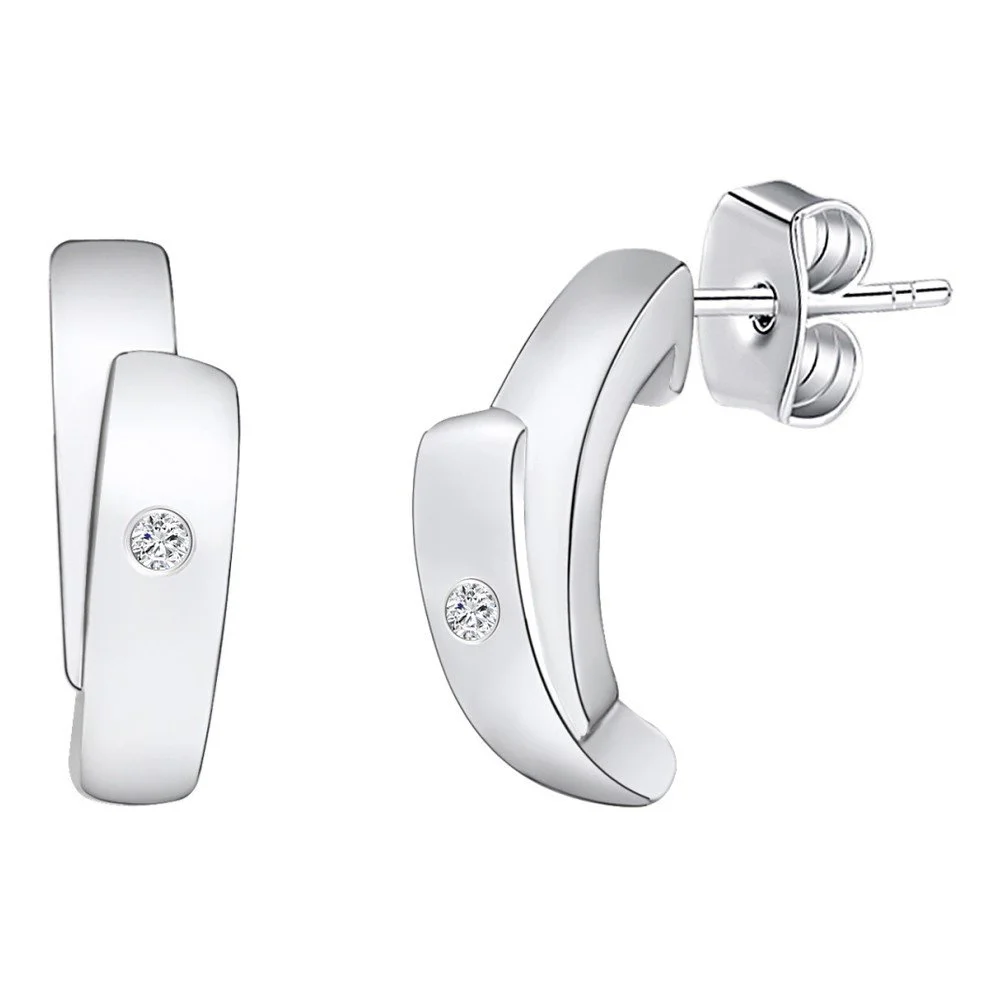 Stříbrné náušnice s pravým diamantem Tess Diamonds Alvery v:910858