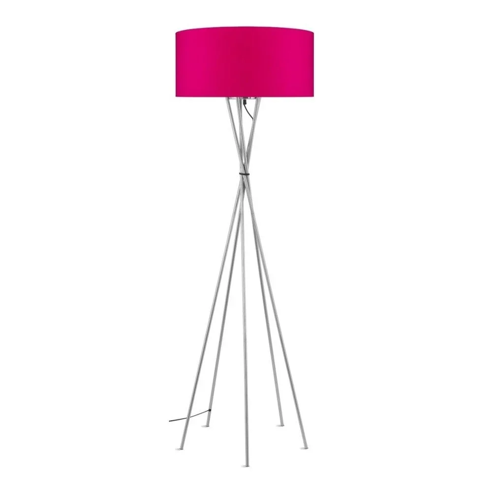 Šedá volně stojící lampa s fuchsiovým stínidlem Citylights Lima v:1238018