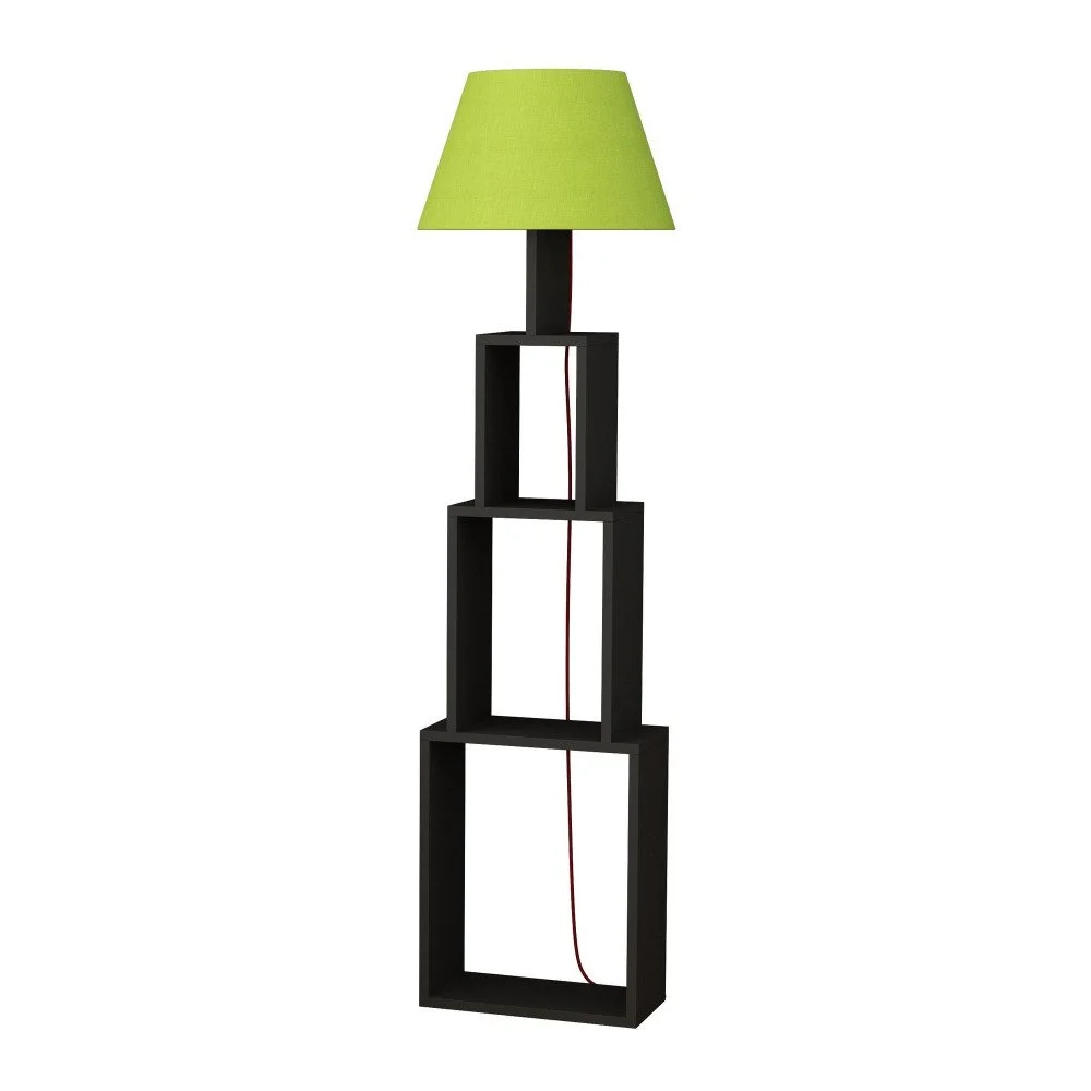 Antracitová volně stojící lampa se zeleným stínítkem Homitis Tower v:1041598 Antracitová volně stojící lampa se zeleným stínítkem Homitis Tower v:1041598