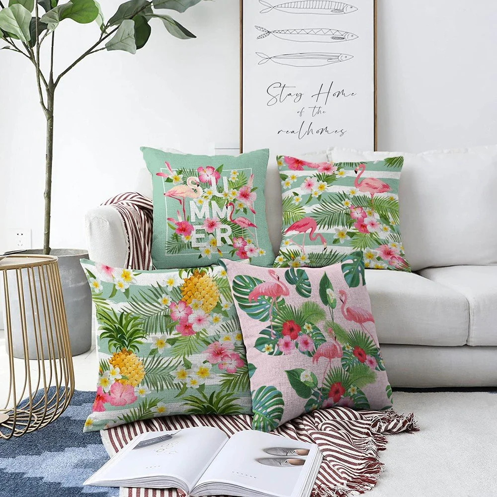 Sada 4 povlaků na polštáře Minimalist Cushion Covers Summer Vibes, 55 x 55 cm v:1377741