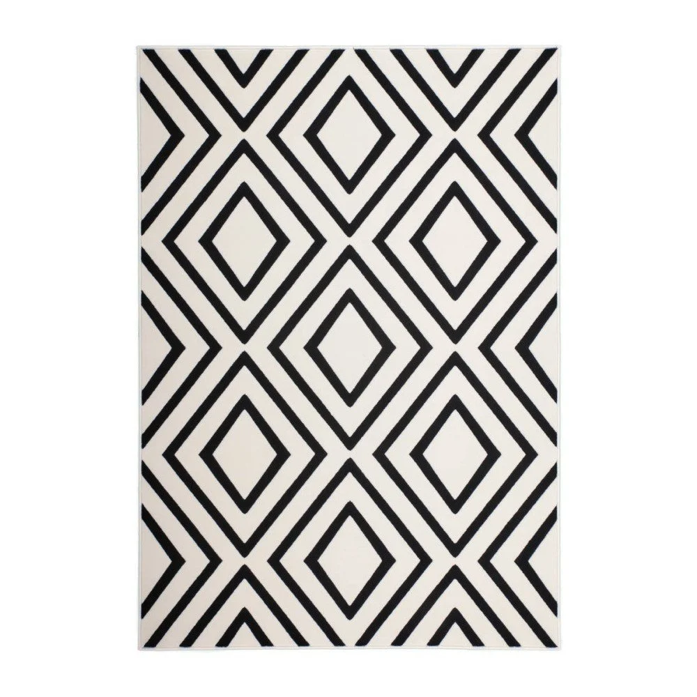 Koberec Kayoom Sentosa Trian Elfenbein Schwarz, 160 x 230 cm v:1016256