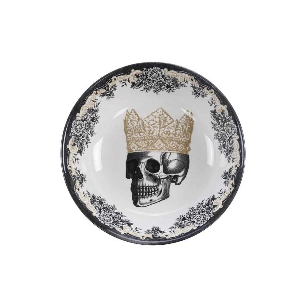 Černo-bílá miska Tokyo Design Studio Skull Crown, ø 19 cm v:1238348