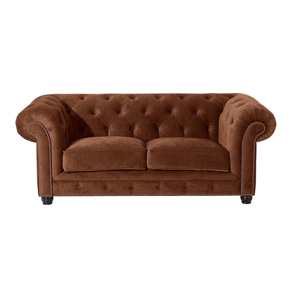 Hnědá pohovka Max Winzer Orleans Velvet, 196 cm v:909338