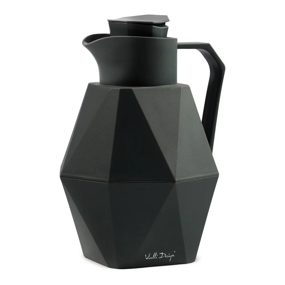 Černá termoska Vialli Design Geo, 1 l v:1405169