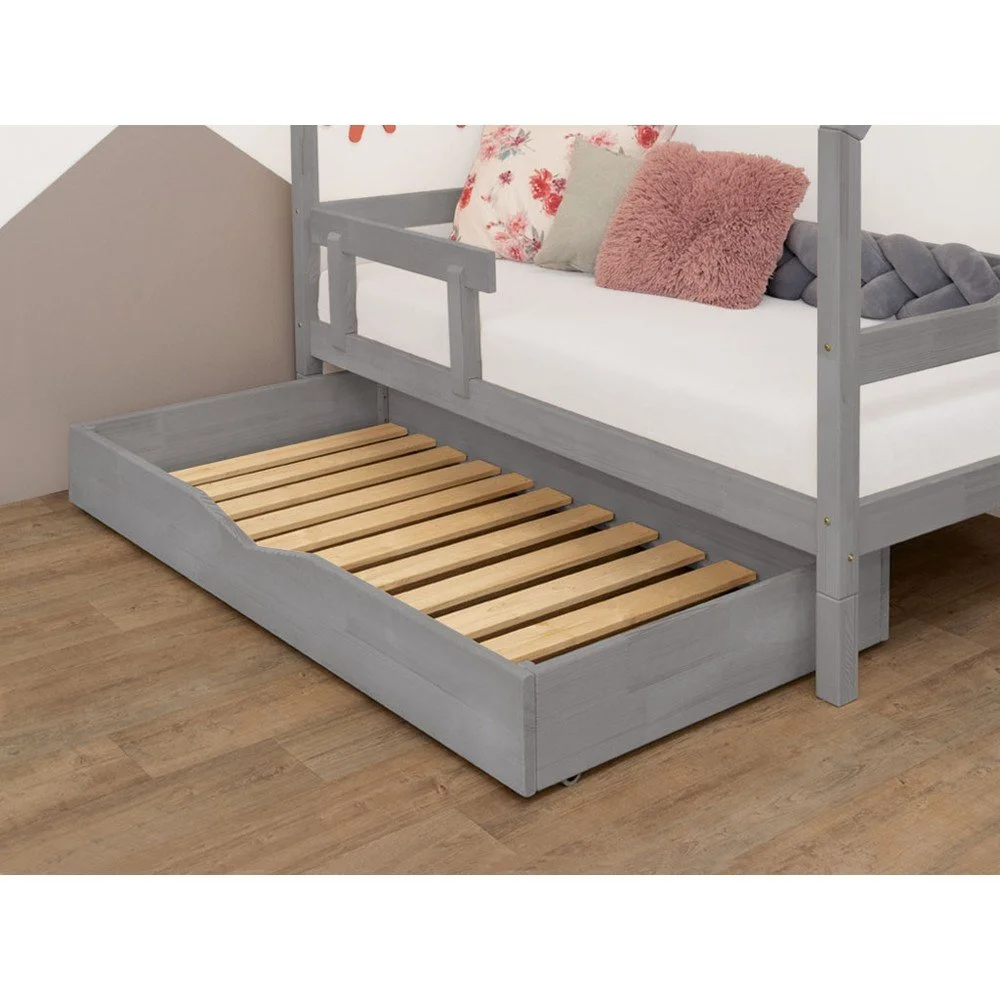 Šedý dřevěný šuplík pod postel s roštem Benlemi Buddy, 90 x 140 cm v:1362337